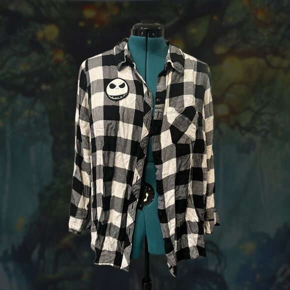 Nightmare Before Christmas Jack Skellington Flannel | Terra & Sky sz 0X - Picture 2 of 5